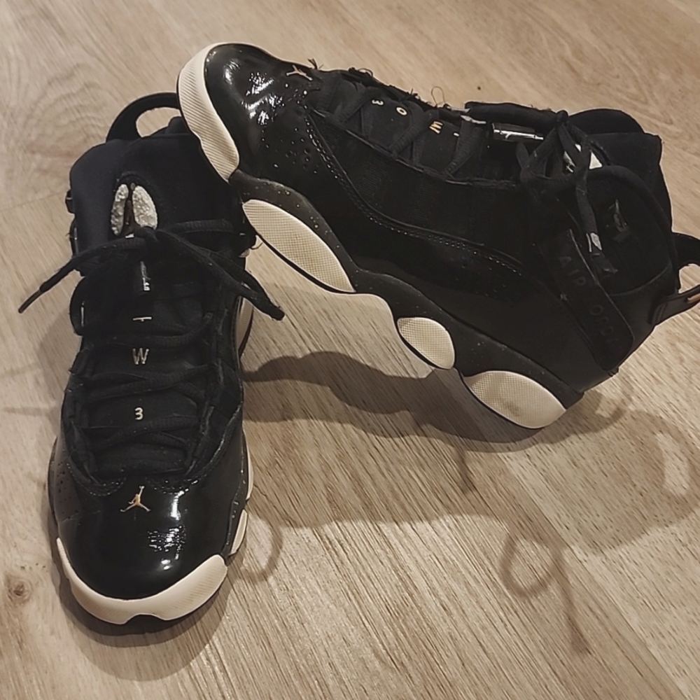 Jordan Sneakers Kids Size 5 Black and Gold